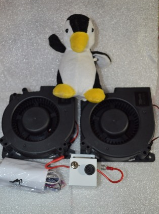 Condenser Fan kit with 2 Flush Mount fans and wire harness, Surface mounted thermostat,  better air flow increase the cooling performance for a colder refrigerator
